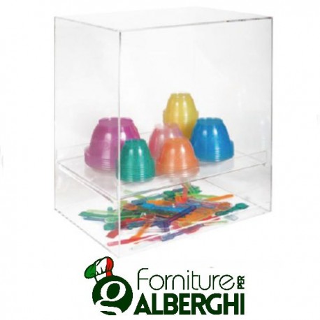 Portacoppette free style con scomparti in plexiglass professionale da gelateria Porta Coppette