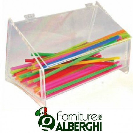 Portacucchiaini plexiglass professionale da gelateria bar Porta Cucchiaini e cannucce