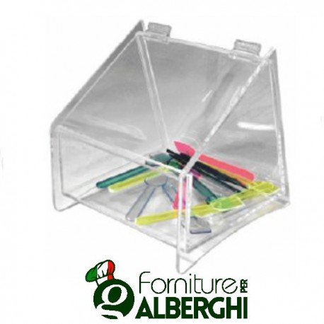 Portacucchiaini in plexiglass piccolo professionale da gelateria bar Porta Cucchiaini e cannucce