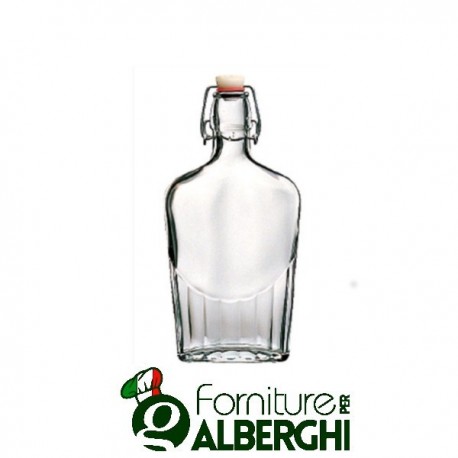 Bottiglia Fiaschetta trasparente con tappo vetro Bormioli Rocco