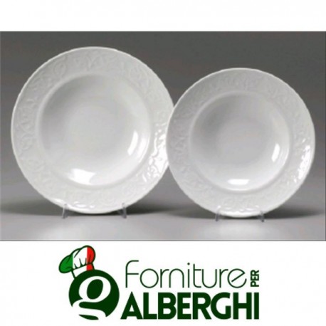 Piatto Napoli pasta Bowl Decoro Caratteri da 26 cm a 30 cm I° scelta bianco Saturnia porcellana da tavolo