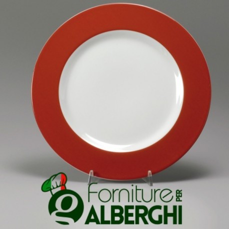 Etrusca piatto rotondo rossiccio da 32.5 cm I° scelta bianco Saturnia porcellana vari colori da tavolo