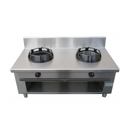 Cucina cinese wok a due fuochi gas su armadio