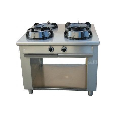 Cucina cinese wok a quattro fuochi gas su armadio