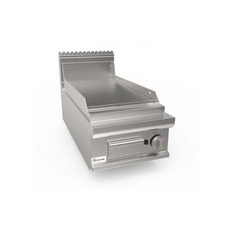 Fry top a gas piastra liscia Dim.mm.400x900x275h