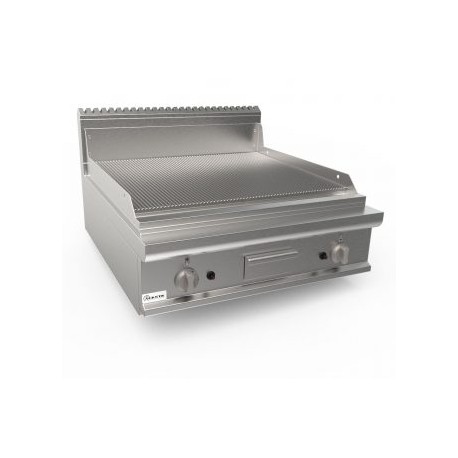 Fry top a gas piastra rigata Dim.mm.800x900x275h