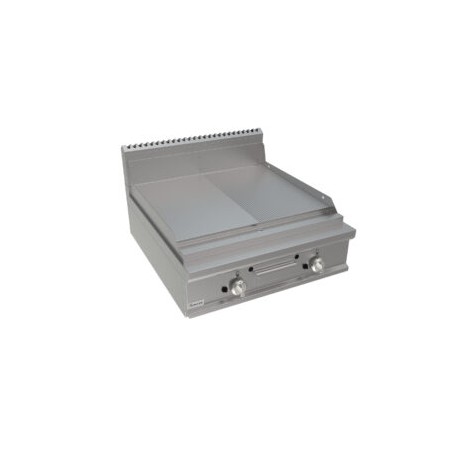 Fry top a gas piastra 1/2 liscia 1/2 rigata Dim.mm.800x900x275h