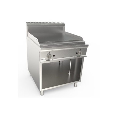 Fry top a gas piastra liscia Dim.mm.800x900x850h
