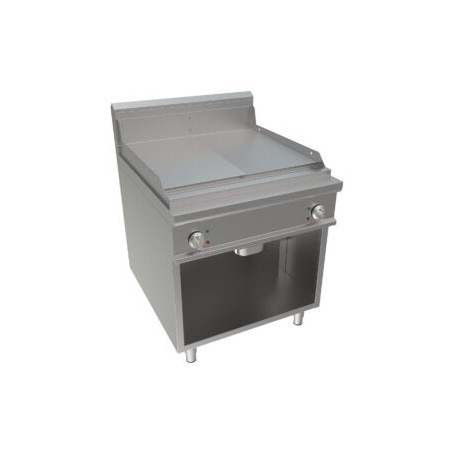 Fry top elettrico piastra 1/2 liscia 1/2 rigata Dim.mm.800x900x850h