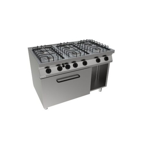 Cucina con forno a gas sei fuochi dim.mm.1.200x700x850h