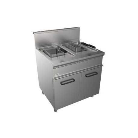 Friggitrice a gas a due vasche lt 17+17 dim.mm.800x700x850h
