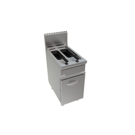 Friggitrice a gas a due vasche lt 8+8 dim.mm.400x700x850h