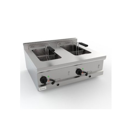 Friggitrice elettrica a due vasche lt 7+7 dim.mm.800x700x305h