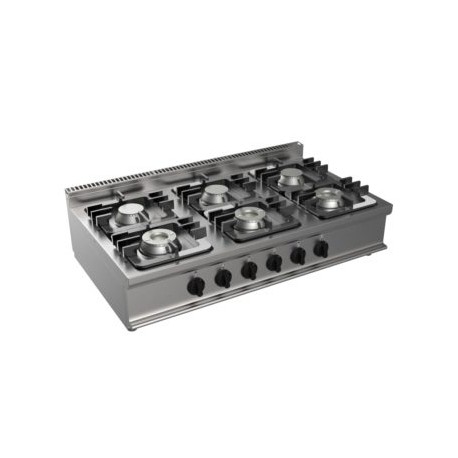 Cucina a gas sei fuochi dim.mm.1.050x700x275h