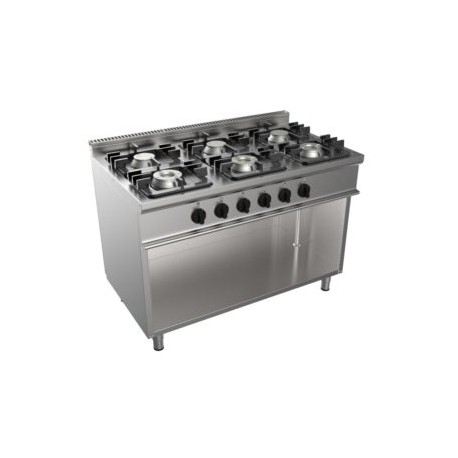 Cucina a gas sei fuochi dim.mm.1.200x700x850h