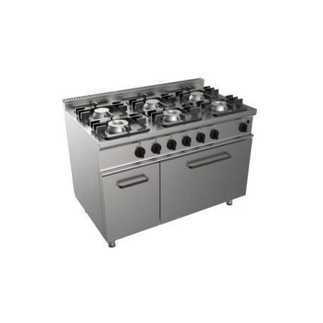 Cucina a gas con forno elettrico sei fuochi dim.mm.1.050x700x850h
