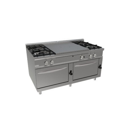Cucina con forno a gas tuttapiastra dim.mm.1.600x900x850h