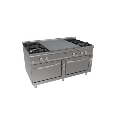 Cucina a gas con forno elettrico tuttapiastra dim.mm.1.600x900x850h