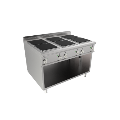 Cucina elettrica sei zone cottura dim.mm.1200x900x850h