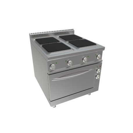 Cucina elettrica con forno quattro zone cottura dim.mm.800x900x850h