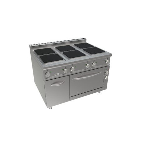 Cucina elettrica con forno sei zone cottura dim.mm.1.200x900x850h