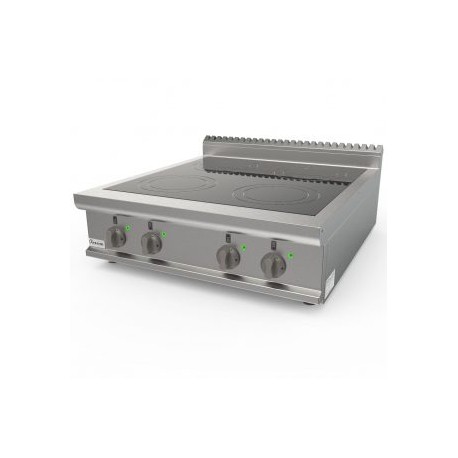 Cucina elettrica vetroceramica quattro zone cottura dim.mm.800x900x275h