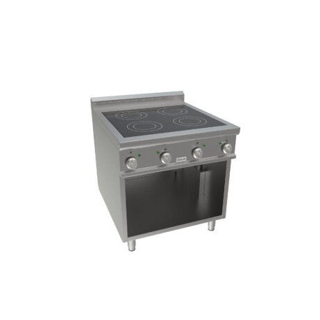 Cucina elettrica vetroceramica quattro zone cottura dim.mm.800x900x850h