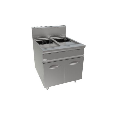 Friggitrice a gas due vasche lt 17+17 dim.mm.800x900x850h