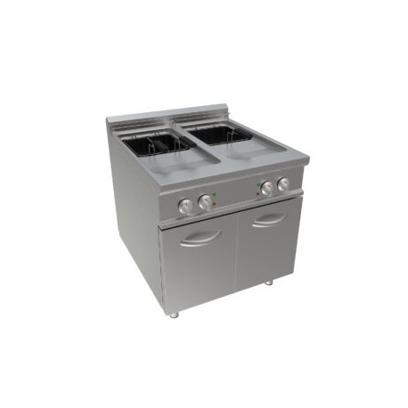 Friggitrice elettrica a due vasche lt 17+17 dim.mm.800x900x850h