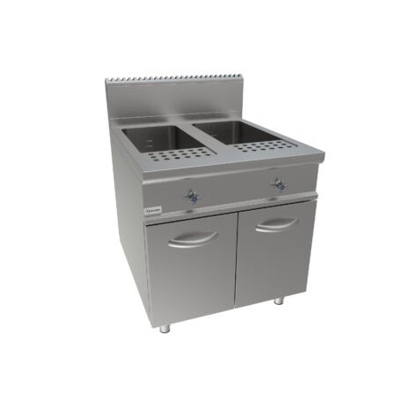 Cuocipasta a gas due vasca lt 40+40 dim.mm.800x900x850h
