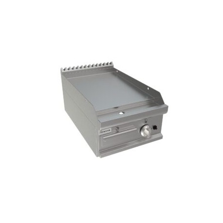 Fry top a gas piastra liscia Dim.mm.400x700x275h