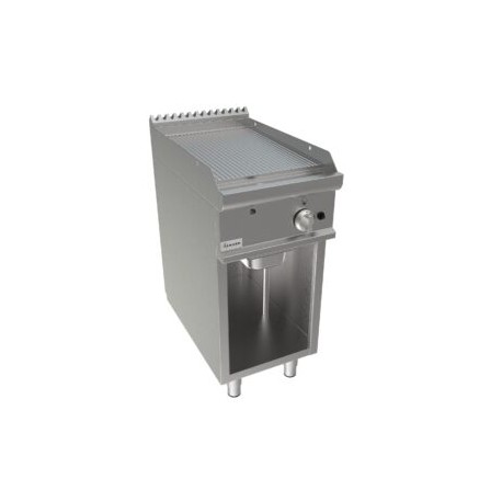 Fry top a gas piastra rigata Dim.mm.400x700x850h