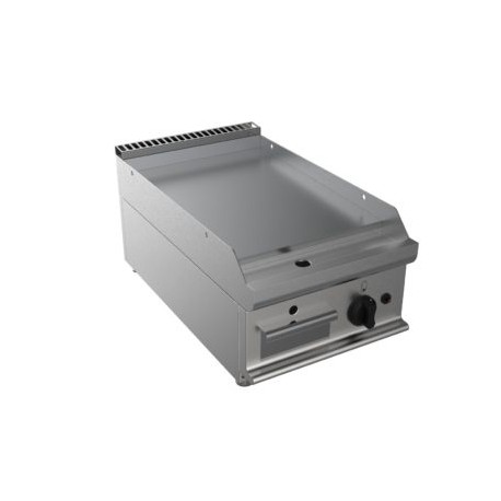 Fry top a gas piastra liscia Dim.mm.400x700x275h