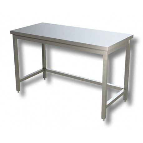 Tavolo su gambe in acciaio inox con telaio dim.mm.1500x700x850h