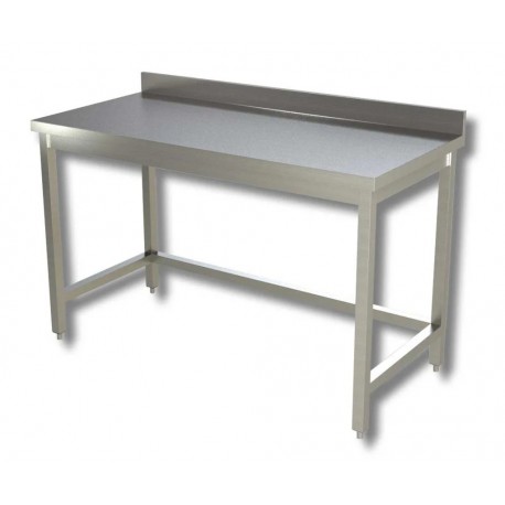Tavolo su gambe in acciaio inox con telaio e alzatina dim.mm.600x700x850h