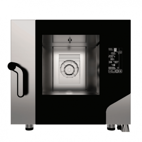Forno elettrico combinato convezione vapore 5 teglie 1/1 GN con pannello digitale touch con tecnologia BLACK MASK