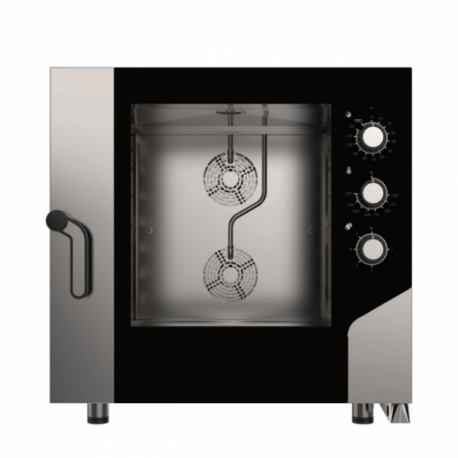 Forno elettrico combinato convezione vapore 6 teglie 2/1 GN con panello elettromeccanico