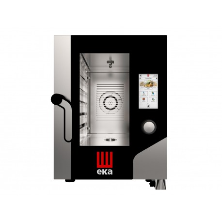 Forno elettrico combinato convezione vapore 6 teglie 1/1 GN COMPATTO con boiler e TOUCH SCREEN