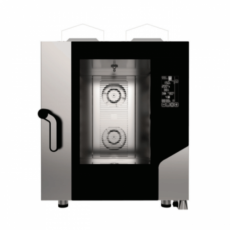 Forno a gas combinato convezione vapore 7 teglie 1/1 GN con pannello digitale touch con tecnologia BLACK MASK