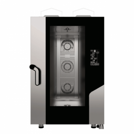 Forno a gas combinato convezione vapore 11 teglie 1/1 GN con pannello digitale touch con tecnologia BLACK MASK