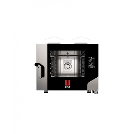 Forno a gas combinato convezione vapore 4 teglie 600 x 400 mm con pannello digitale touch con tecnologia BLACK MASK