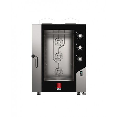 Forno a gas combinato convezione vapore 10 teglie 600 x 400 mm con panello elettromeccanico