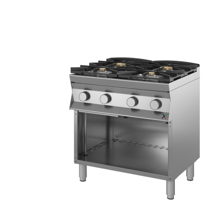 Cucina fiamma libera 4 fuochi a GAS aperta Dim.mm.800x900x850/900H