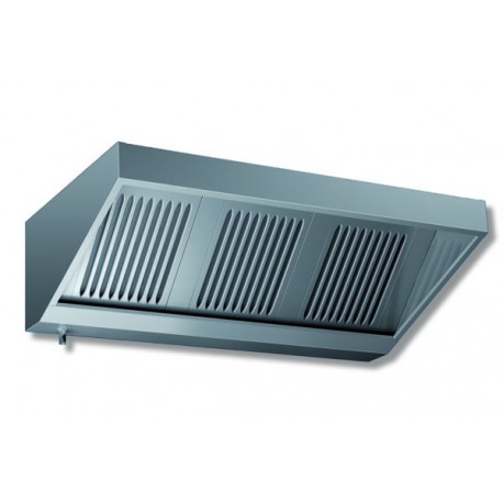 Cappa di aspirazione acciaio inox a parete snack senza motore Dim.mm.1200x700x450h