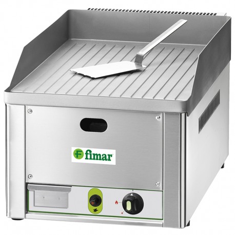 Fry Top a gas da banco piastra di cottura rigata dim.mm.355x600x300(h)