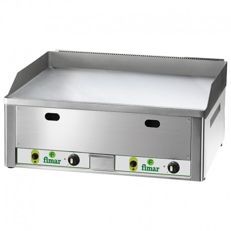 Fry Top a gas da banco piastra di cottura cromata liscia dim.mm.665x600x300(h)