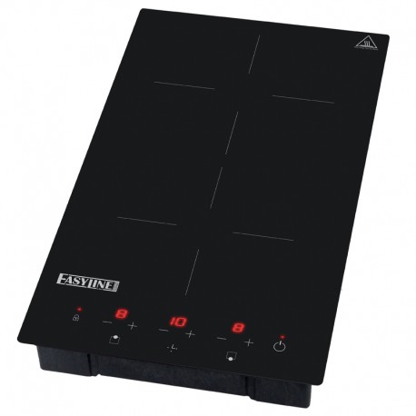 Piastra ad Induzione in vetroceramica 2 zone di cottura touch control kw 1,8+1,3