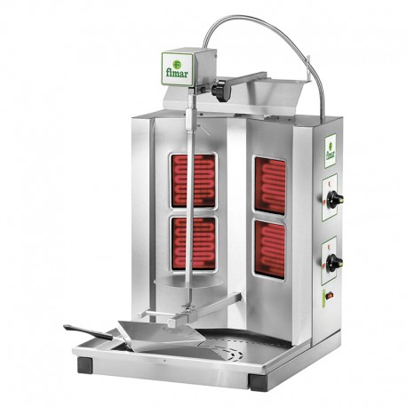 Gyros elettrico per cuocere carne per Kebab n.4 bruciatori ad infrarossi Dim.mm.510x530x750(h) kw 2,8