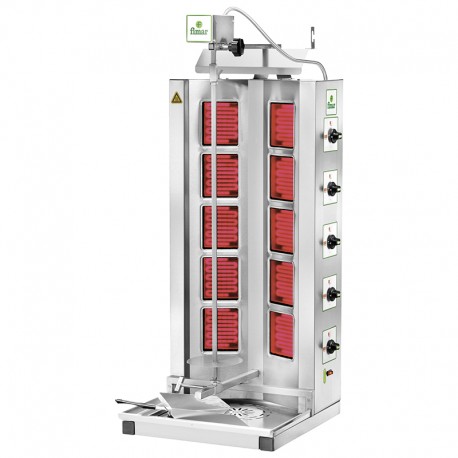 Gyros elettrico per cuocere carne per Kebab n.10 bruciatori ad infrarossi Dim.mm.510x530x1220(h) kw 7