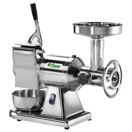 Abbinato Tritacarne e Grattugia prod. tritacarne 150÷250 Kg/h grattugia 40 Kg/h Gruppo macinazione inox mon./trif.
